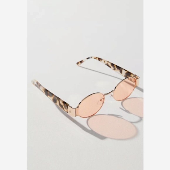 NWT ANTHROPOLOGIE AIRE OVAL METAL SUNGLASSES - Picture 1 of 2